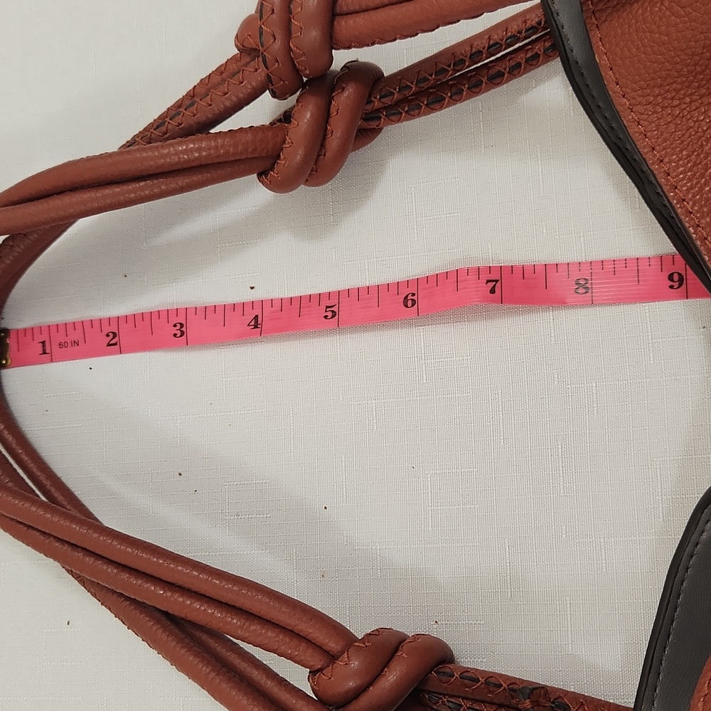 Vince Camuto Brown Orange Leather Hobo Bag. - Picture 11 of 11